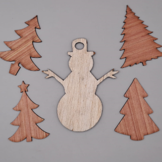 Laser Cut Wood Snowman Craft Blank Decoration Free Vector