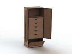 Laser Cut Cabinet with Drawers DXF File