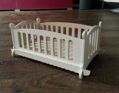 Laser Cut Wooden Doll Cot Bed Template Free Vector