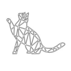 Laser Cut Stylized Polygonal Cat Geometric Animals DXF File