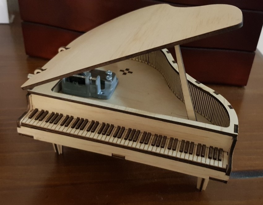 Laser Cut Grand Piano Music Box 3mm DXF File