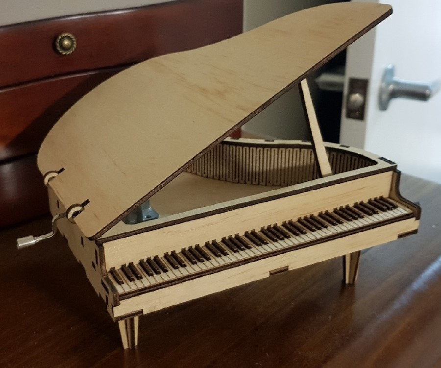 Laser Cut Grand Piano Music Box 3mm DXF File