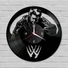 Horloge murale en vinyle Wolverine découpée au laser
