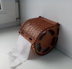 Laser Cut Wooden Toilet Paper Holder Free Vector