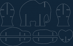 Storage Elephant dxf file