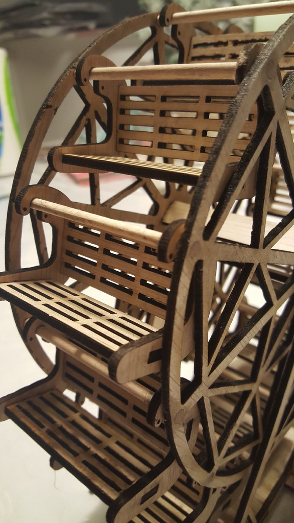 Laser Cut Ferris Wheel 3mm Plywood DXF File