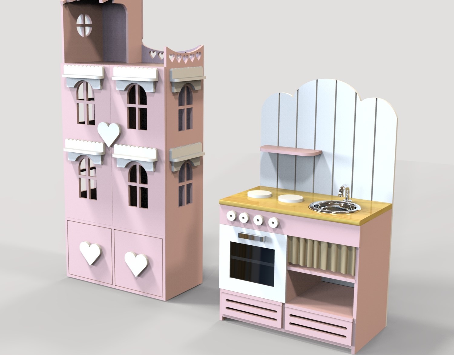 Laser Cut Kitchen Set For Kids Free Vector