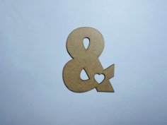 Laser Cut Wood Ampersand With Heart Cutout Shape Free Vector