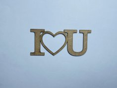 Laser Cut Wood I Love You Unfinished Cutout Shape Free Vector