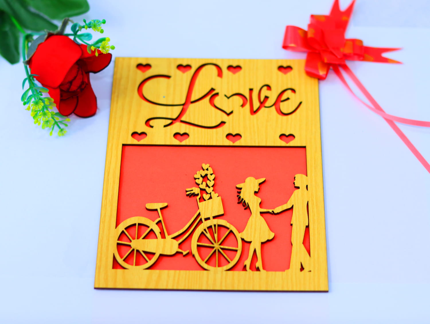 Laser Cut Valentine’s Day Card Free Vector