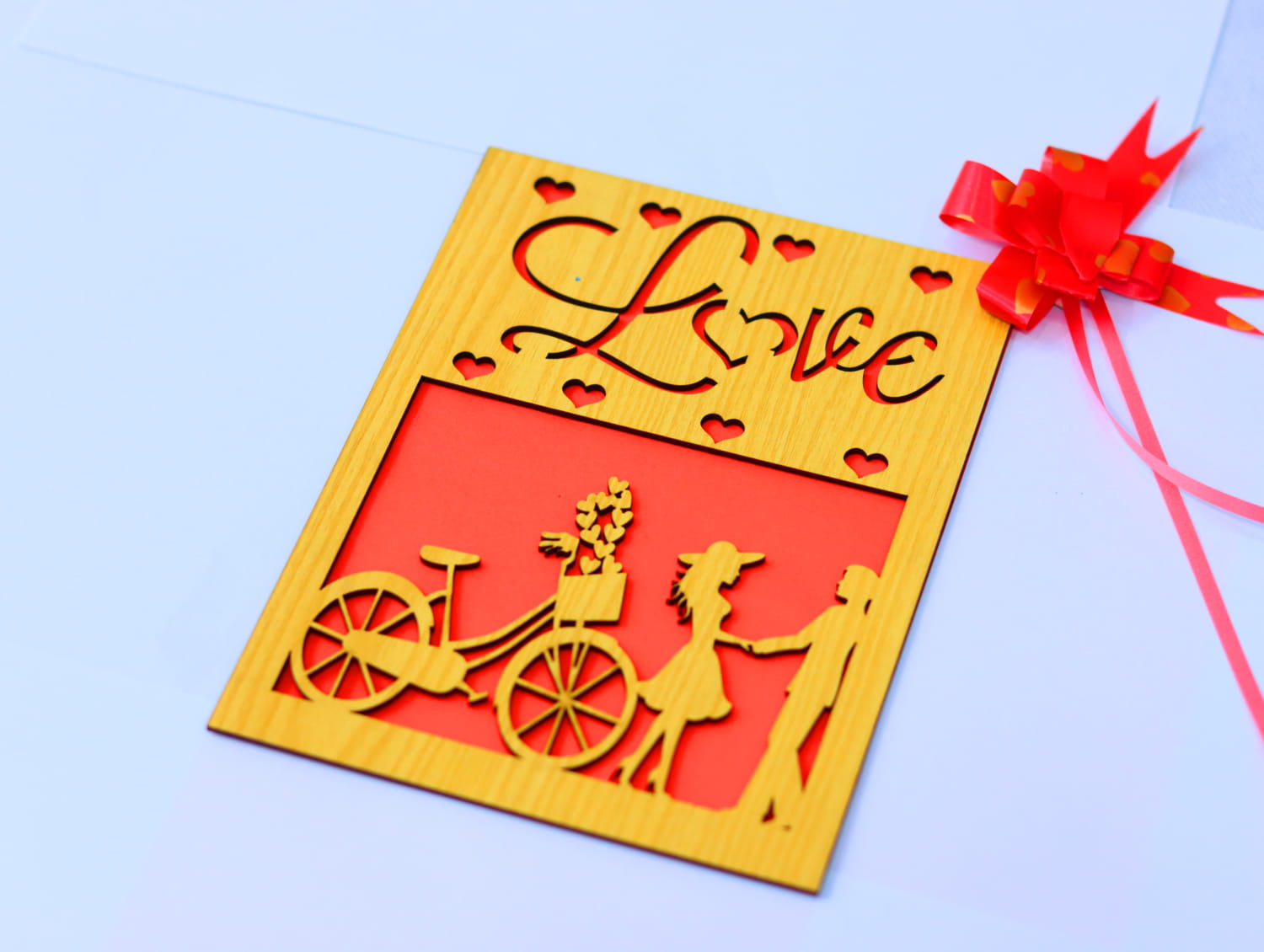 Laser Cut Valentine’s Day Card Free Vector