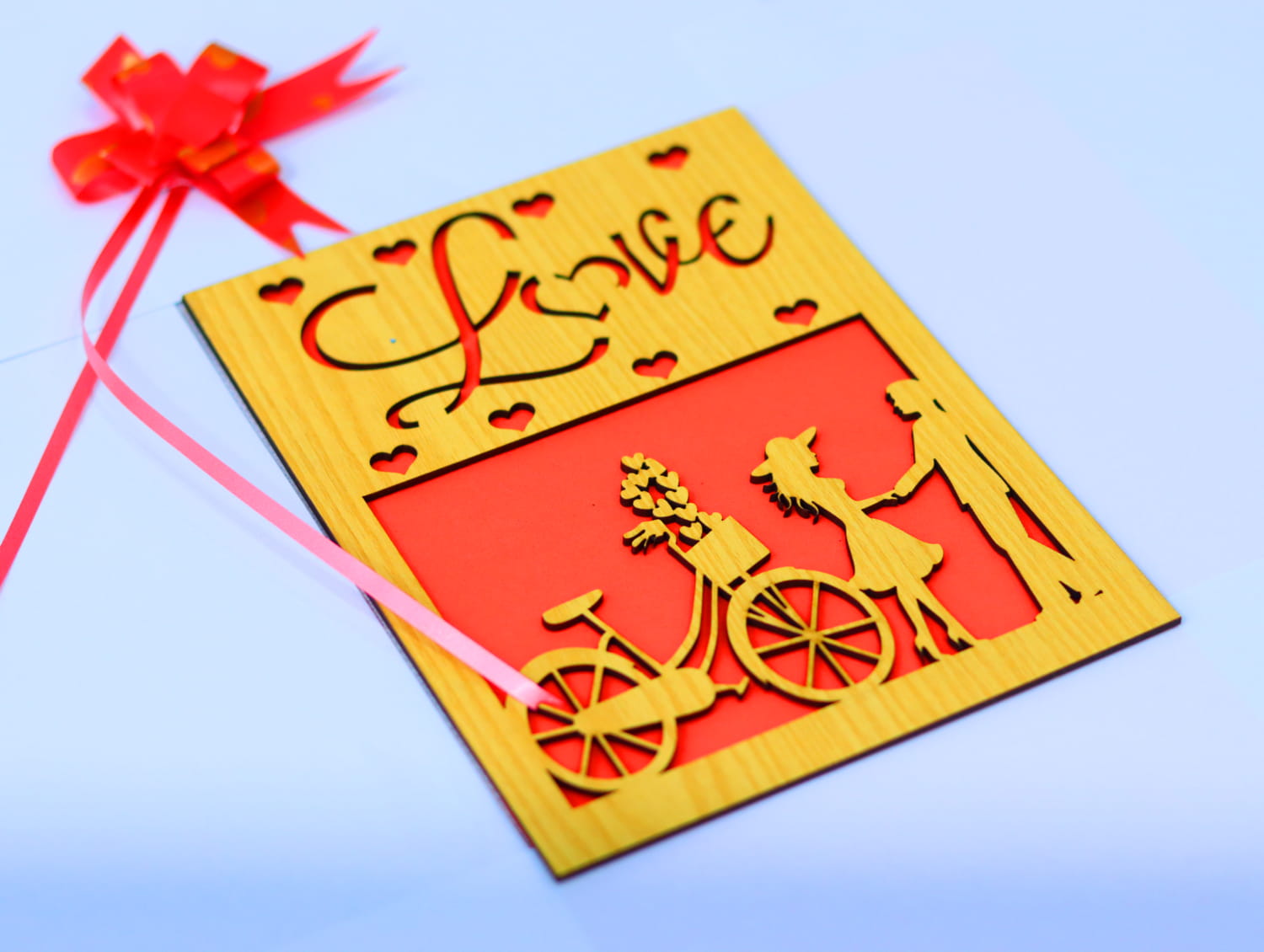 Laser Cut Valentine’s Day Card Free Vector