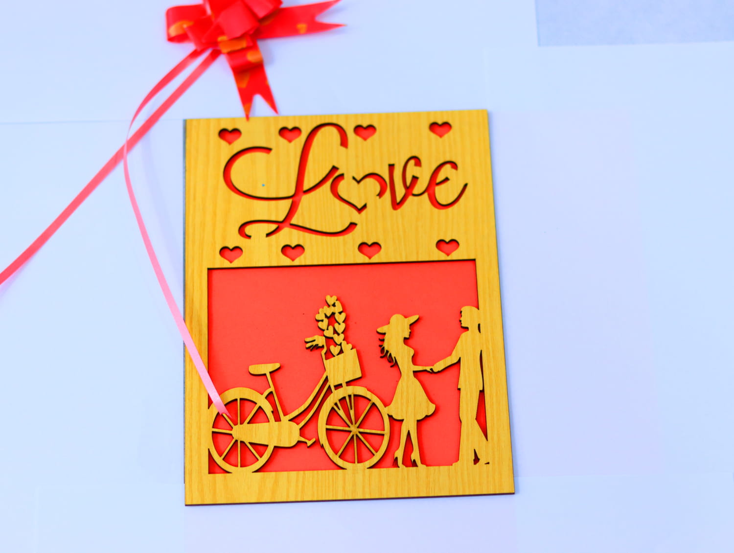 Laser Cut Valentine’s Day Card Free Vector