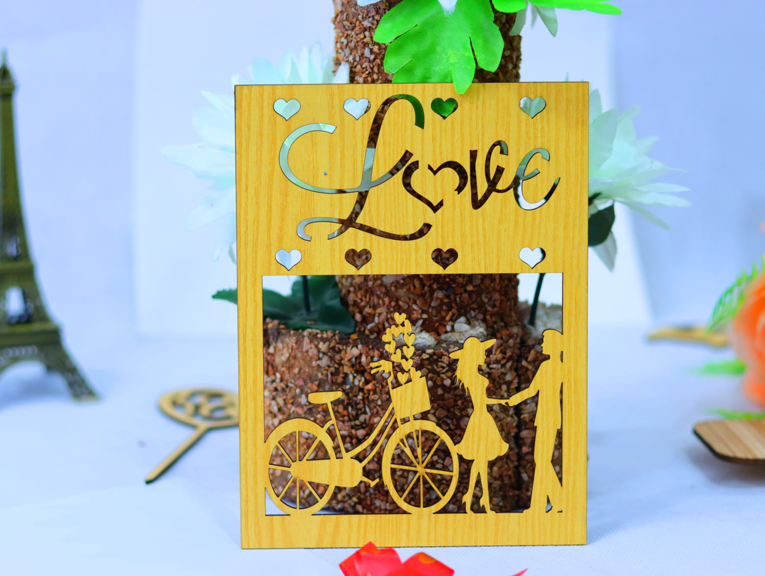 Laser Cut Valentine’s Day Card Free Vector