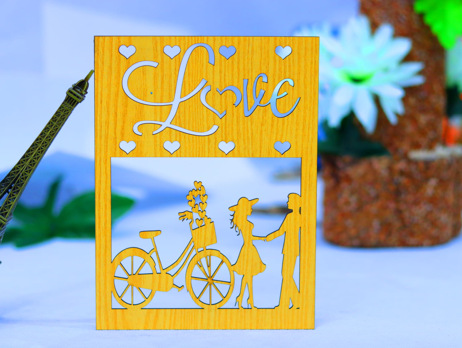 Laser Cut Valentine’s Day Card Free Vector