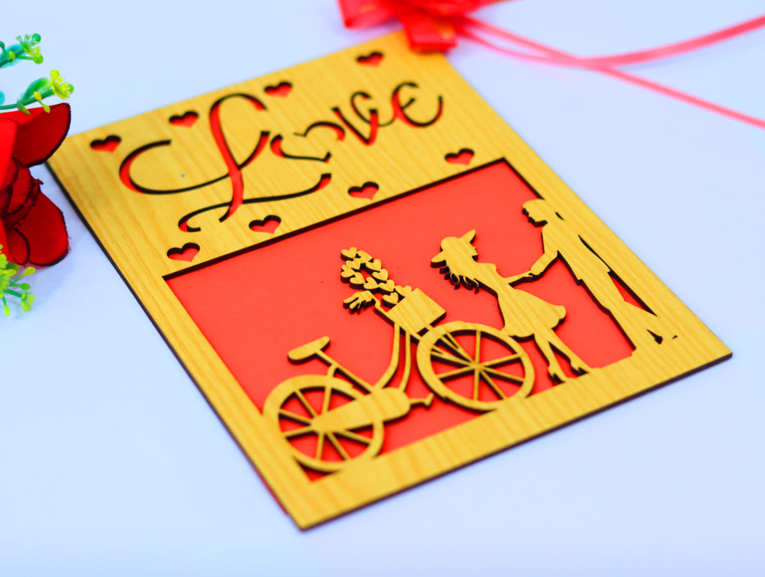 Laser Cut Valentine’s Day Card Free Vector