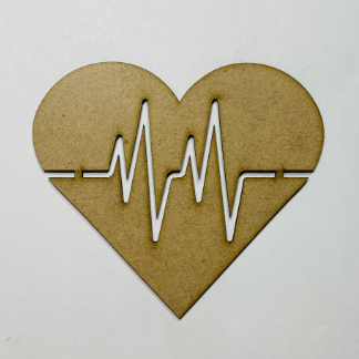 Laser Cut Heartbeat Unfinished Wood Cutout Shape Free Vector