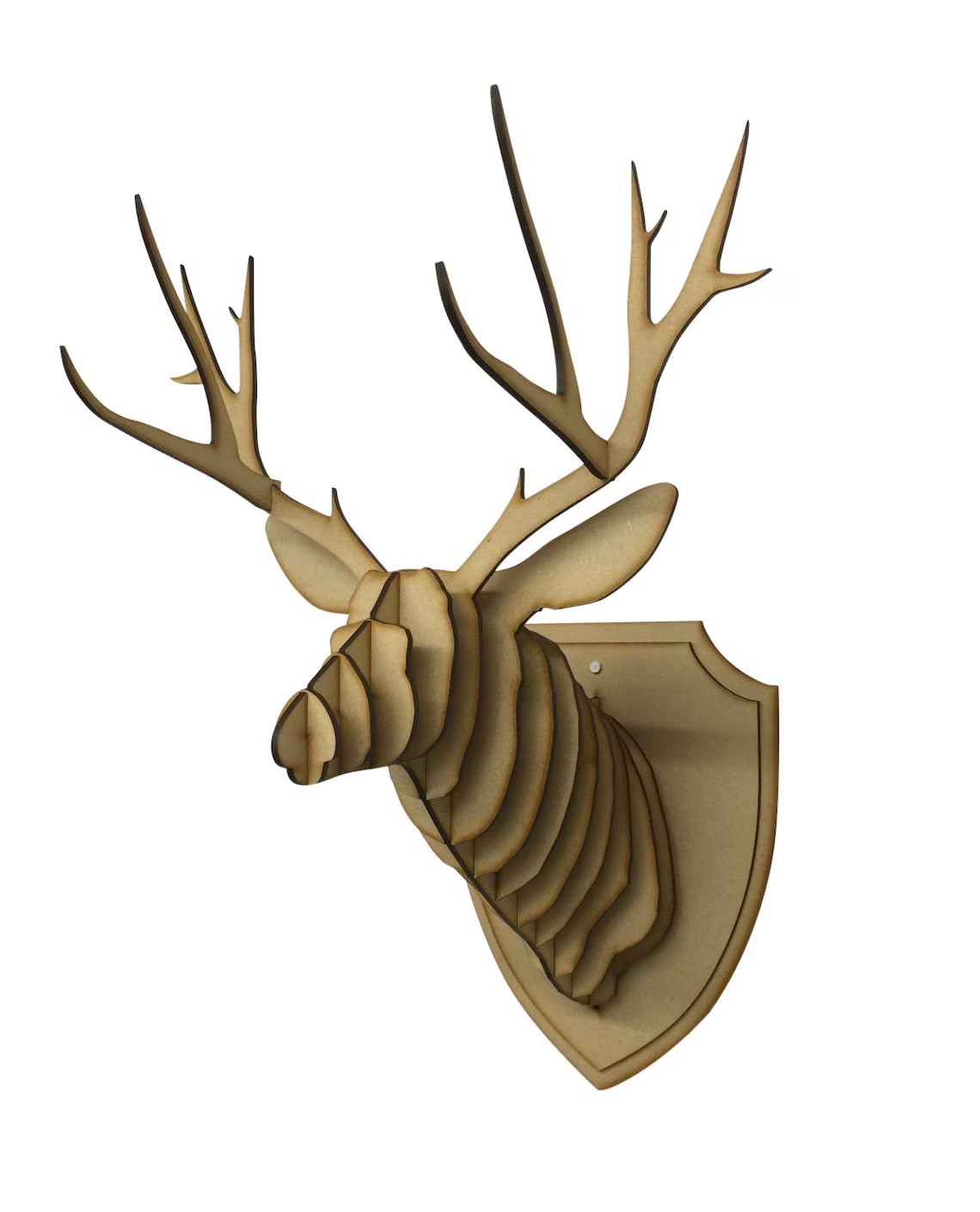Laser Cut Wooden Deer Head Wall Decor Free Vector