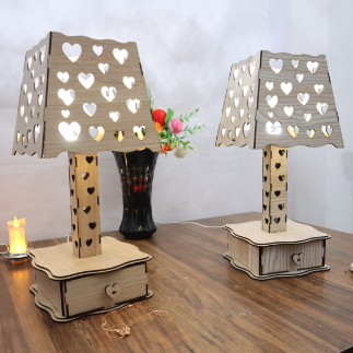 Laser Cut Table Lamp MDF 3mm Free Vector
