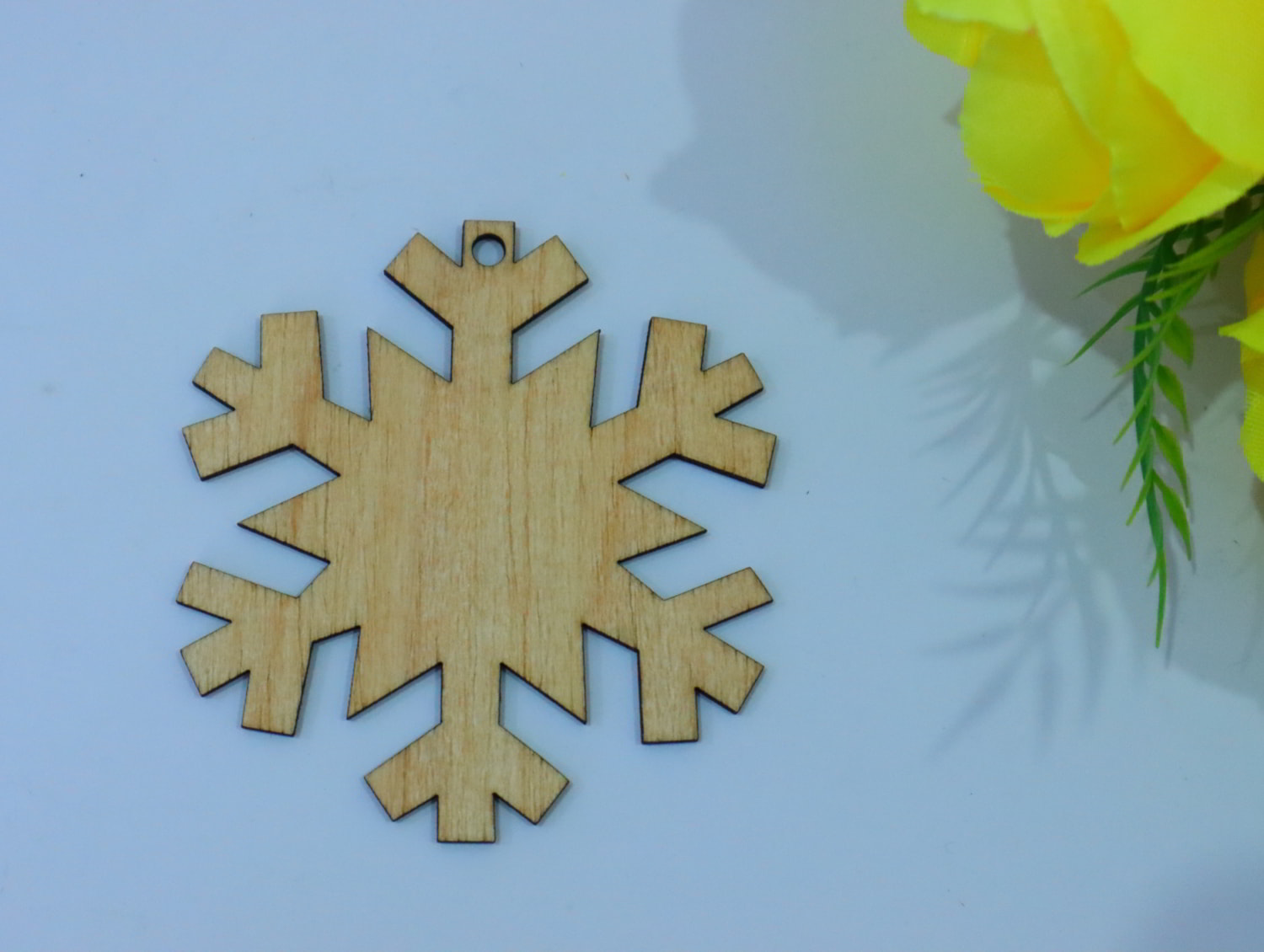 Laser Cut Christmas Snowflake Wooden Craft Blank Decoration Free Vector