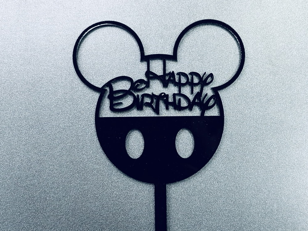 Laser Cut Mickey Mouse Cake Topper Free Vector