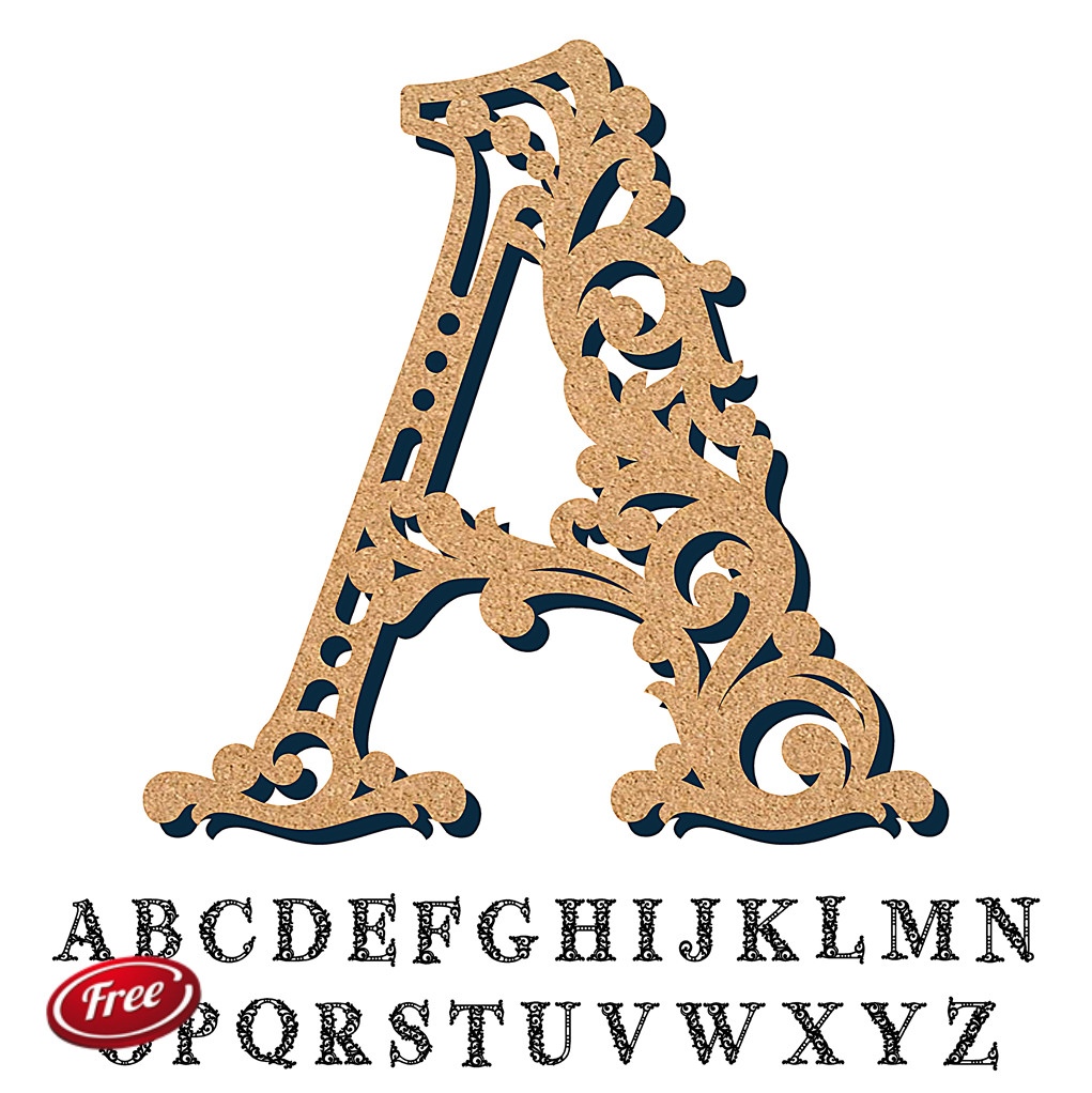 Laser Cut Monogram Alphabet Letters DXF File Free Download - 3axis.co