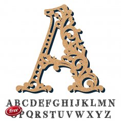 Laser Cut Monogram Alphabet Letters DXF File