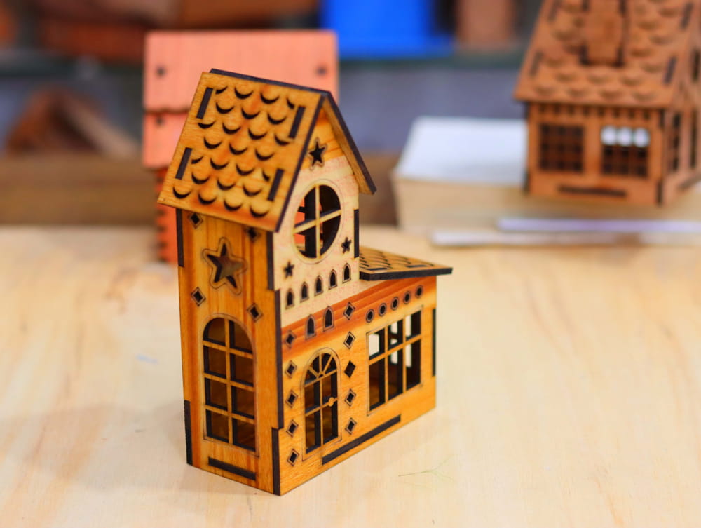 Laser Cut Miniature House Kit Free Vector
