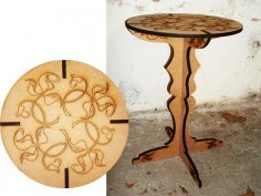Laser Cut Table with Engraving Template Free Vector