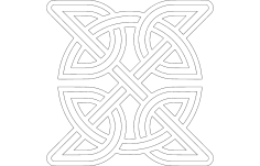 Celtic Knot Yuvarlak İç Kare dxf dosyası