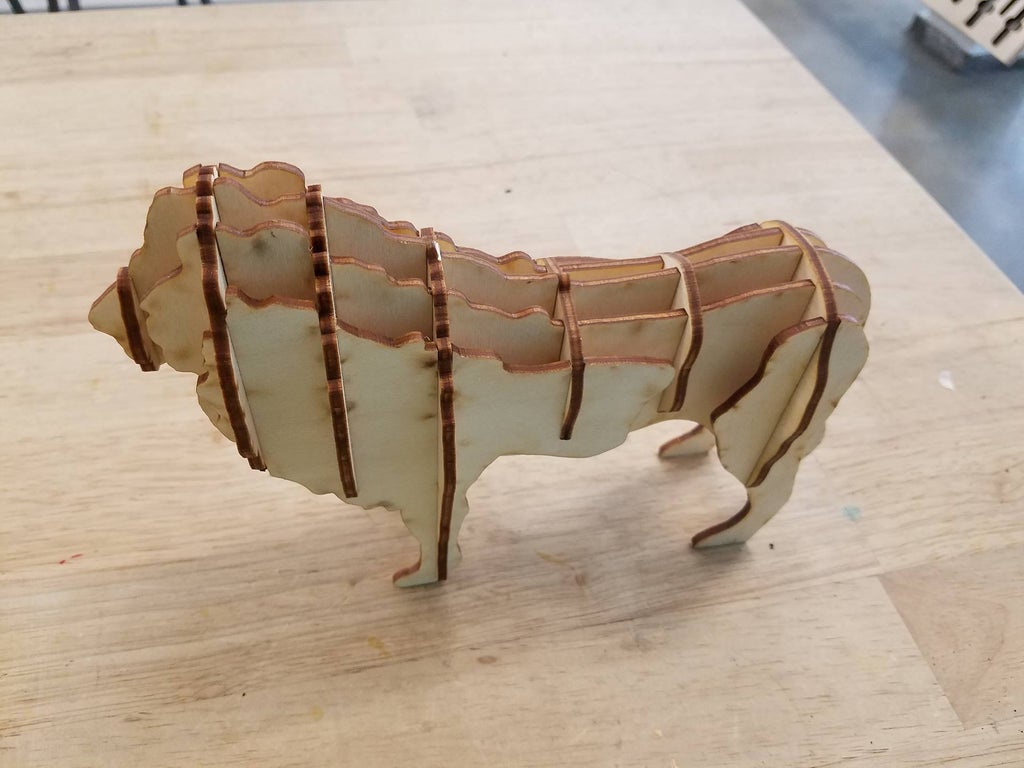 Laser Cut Wooden Lion Puzzle PDF File