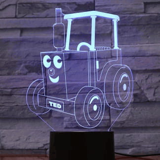 Laser Cut Tractor Ted 3D Optical Illusion LED Lamp Hologram Free Vector