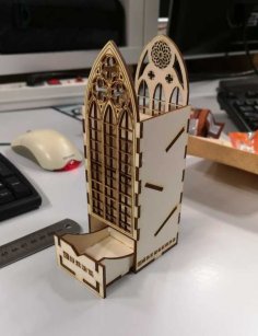 Laser Cut Gothic Dice Tower SVG File