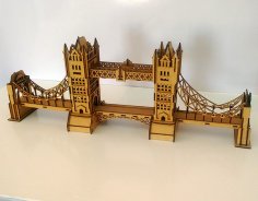 Lazer Kesim Londra Tower Bridge 3D Yapboz