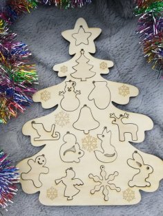 Laser Cut Christmas Tree Decor Templates Free Vector