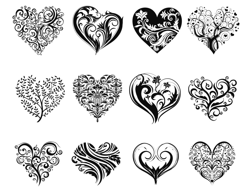 Art vectoriel coeur décoratif