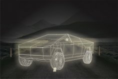 Лазерная резка Cyber Truck Акриловая лампа ночного света