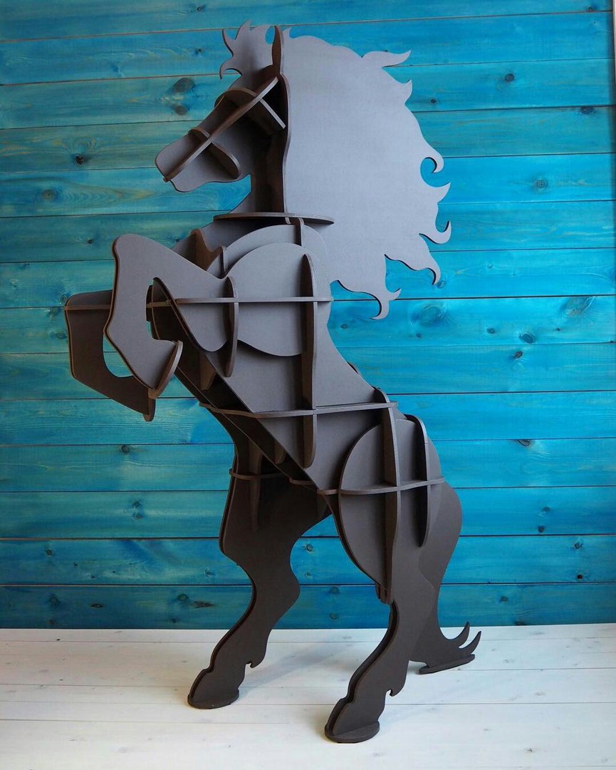 Laser Cut Horse Shelf 10mm Free Vector