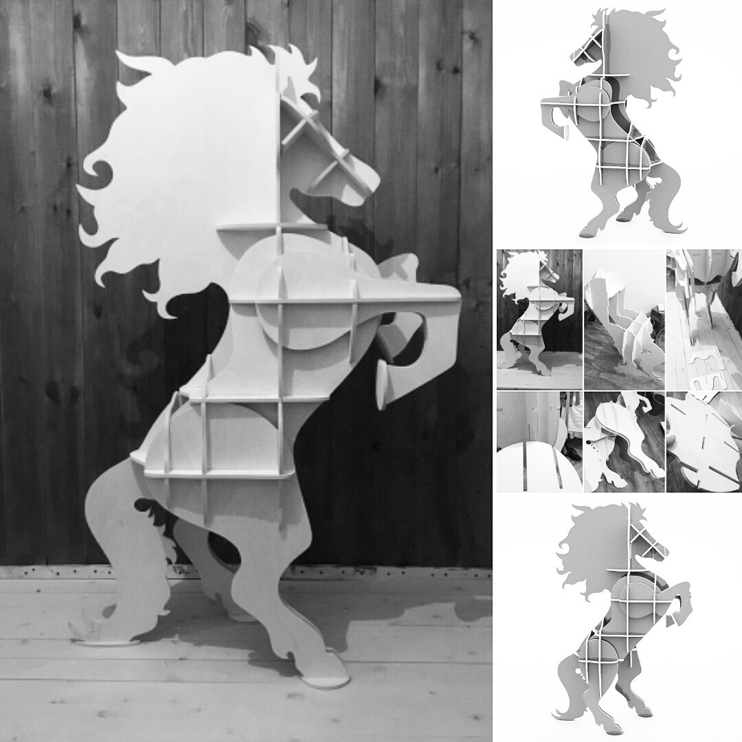 Laser Cut Horse Shelf 10mm Free Vector