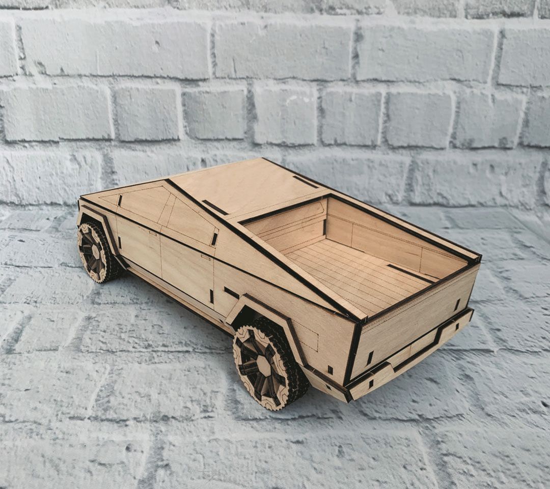 Laser Cut Tesla Cybertruck 3mm Free Vector