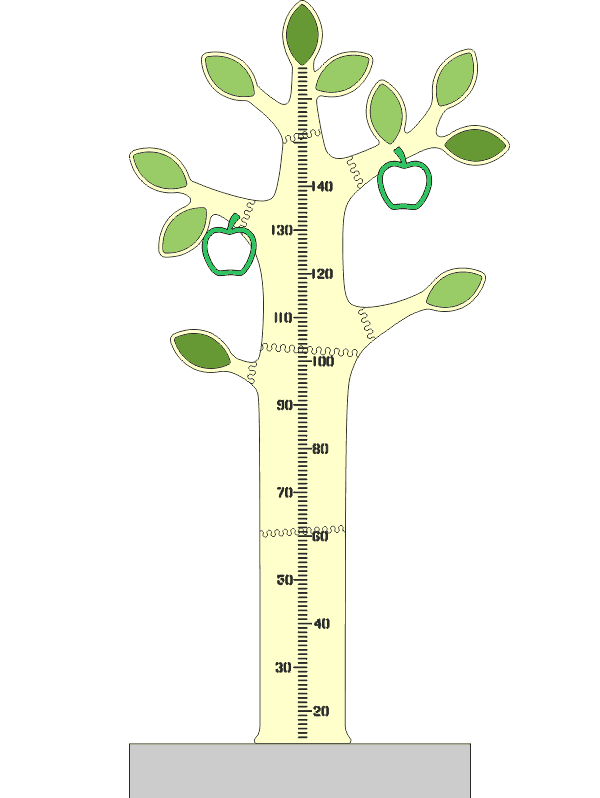 Grafico di crescita dell'albero tagliato al laser Grafico dell'altezza dei bambini