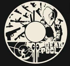 Horloge murale Deadpool découpée au laser