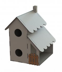 Лазерная резка кормушки для птиц Птичье гнездо Дом в форме птичьего домика
