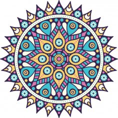 Multicolored Mandala Free Vector