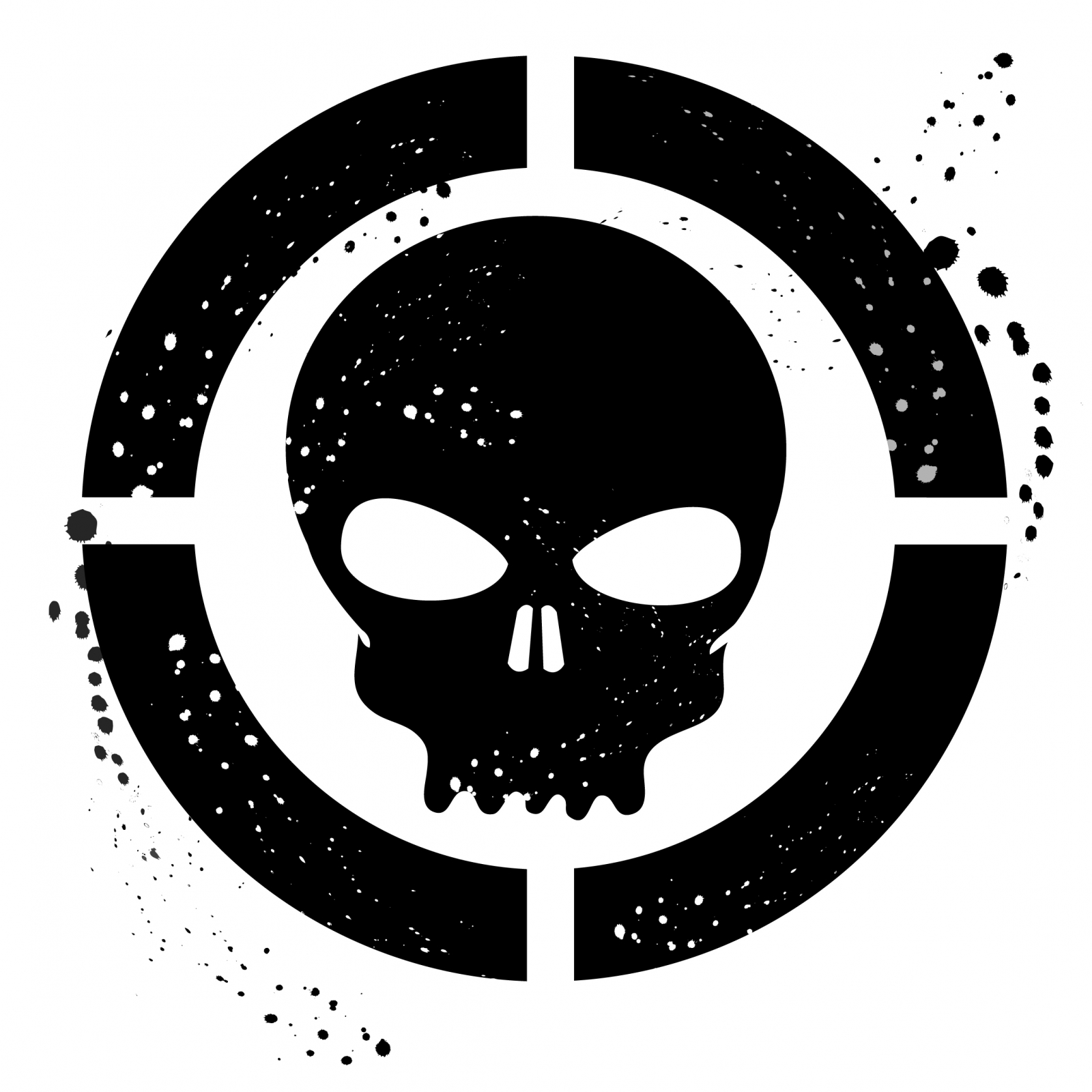 Grunge Skull Symbol Free Vector