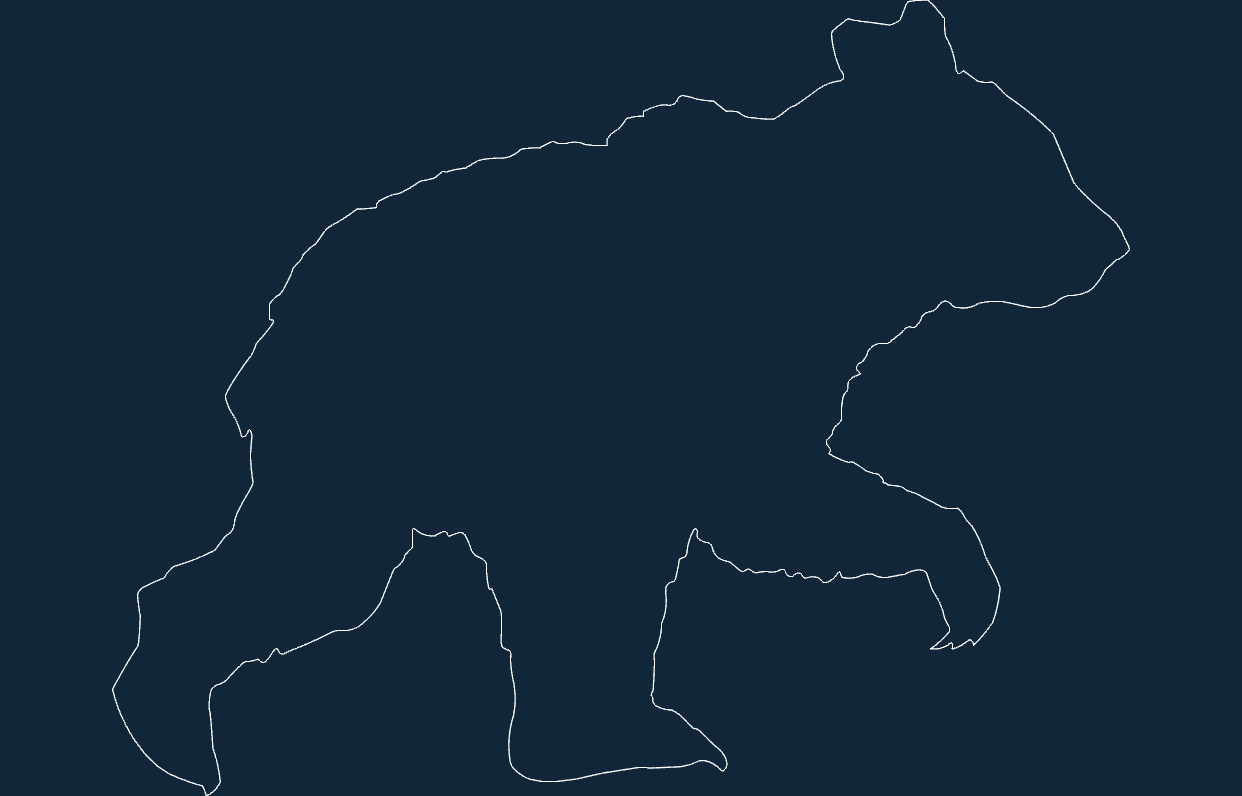 dxf-файл животного медведя