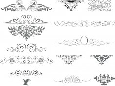 Conjunto de vectores ornamentales de remolino