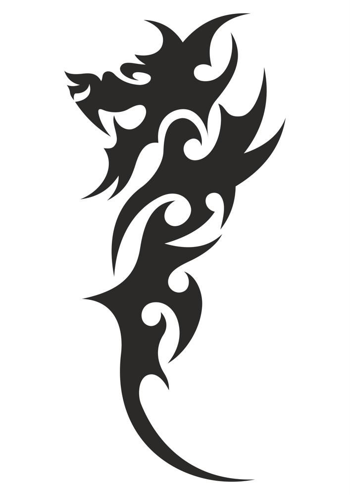 Вектор татуировки китайского племени дракона