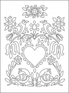 Love Illustration Floral Heart Flowers Birds Vector Free Vector