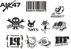 Custom Sticker Vector Pack Free Vector